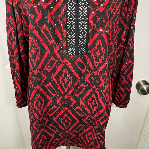 Cathy Daniels Ref  and Black Geometric Patterned Tunic Size Medium CB-70 - Picture 4 of 9